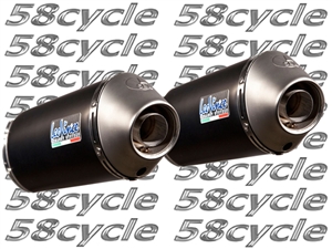 2007-2008 Suzuki GSXR1000 Leo Vince (8818L) SBK Italia - Unlimited EVO II Black Aluminum Slip On Exhaust (Conical End Caps) - Limited Edition