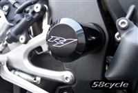 2007-2014 Yamaha R1 Black Limited Edition Billet Aluminum Clutch Slider - R1 Logo End Cap