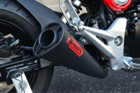 2014-2015 Honda Grom MSX125 Brock's Alien Head 2 Full Exhaust System 12" Black Armor Coat Muffler (398152)