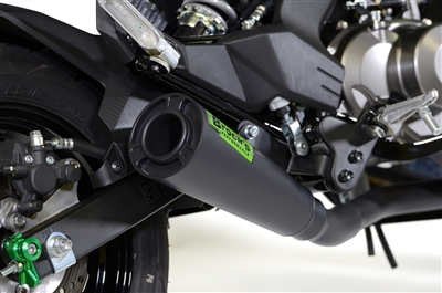 2017-2021 Kawasaki Z125 Pro Brock's ShortMeg 2 Full Exhaust System 12" Black Muffler (398594)