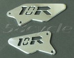 2004-2005 Kawasaki ZX10R Polished Billet Aluminum Heel Guards - ZX10R Logo