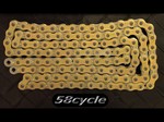 EK 520 MVXZ, 130 link X-Ring Chain with Clip Master Link - Gold