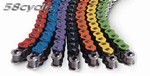 EK 530 MVXZ, 140 link X-Ring Chain with Rivet X-Ring Master Link - Orange