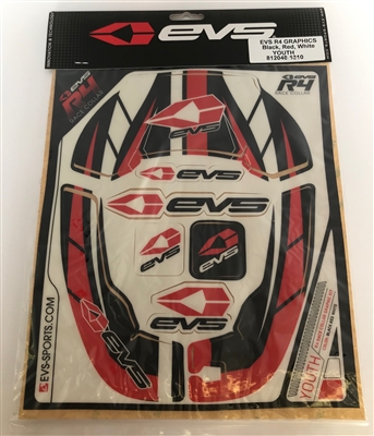 EVS Sports R4 Youth Collar Graphics Kit Black/Red/White (812040-1310)