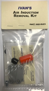 1999-2007 Suzuki GSX1300R Hayabusa Ivan's Billet Aluminum Smog/Exhaust Emissions Block Offs Plates Kit + Gaskets - Black Anodized (AK-SUZ1)