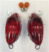 Clear Alternatives 1999-2007 Suzuki GSX 1300R Hayabusa Red Front Turn Signals - Ribbed (CTS-0004-C-R)