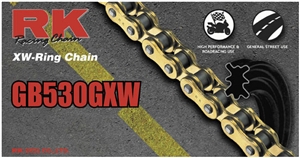 Gold RK 530 GXW, 152 link X-Ring Chain with Rivet X-Ring Master Link