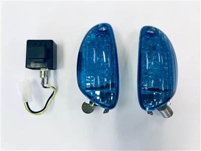 2006-2026 Suzuki GSXR600 Clear Alternatives BLUE Front Turn Signal Lights with LED Board (CTS-0050-L-B)
