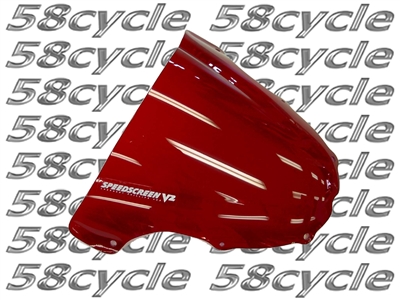 2003-2004 Kawasaki ZX6RR / ZX6R 636 Lockhart Phillips Transparent Red V2 Double Bubble Windshield / Windscreen (101-WS9203TR)
