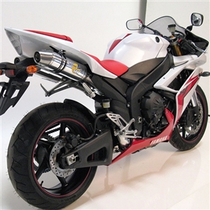 2007-2008 Yamaha R1 Leo Vince SBK Oval Racing Unlimited Slip-on Exhaust System with Conical End Caps - Dual Canisters (8185)