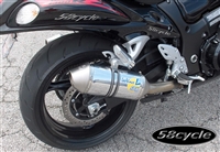 2008-2020 Suzuki GSX 1300R Hayabusa Leo Vince SBK Oval Racing Aluminum Unlimited Slip-on Exhaust System with Conical End Caps - Dual Canisters (8189)