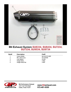2001-2002 Suzuki GSXR1000 M4 Standard Bolt On Exhaust System - Carbon Fiber Muffler (SU9534)