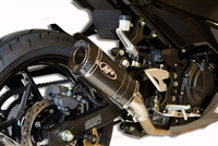 2018-2026 Kawasaki Ninja 400 / 500 / Z400 / Z500 M4 X-96 Shorty Carbon Fiber Slip On Exhaust System (KA4014)