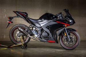 2015-2025 Yamaha R3 M4 Race / Standard Mount Full Exhaust System w/ Stainless Steel Tubing - Carbon Fiber Muffler (YA3024)