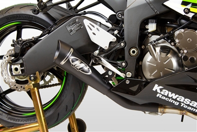 2009-2025 Kawasaki ZX6R M4 GP19 Full Exhaust System w/ Black Muffler (KA6982-GP19)