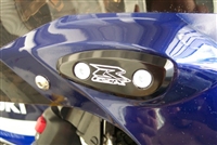 2001-2005 Suzuki GSXR600 Black Anodized Mirror Block Off Plates - GSXR Logo