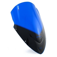 2006-2008 Kawasaki Ninja 650R / ER-6f / EX-6 Puig Racing Double Bubble Windshield / Windscreen (4106A) - Blue (w/ER-6f Logo)