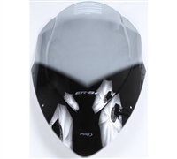 2006-2008 Kawasaki Ninja 650R / ER-6f / EX-6 Puig Racing Double Bubble Windshield / Windscreen (4106H) - Smoke (w/ER-6f Logo)