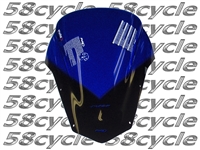 2007-2008 Yamaha FZ6 Fazer Puig Racing Double Bubble Windshield / Windscreen (4366A) - Blue  (w/Fazer Logo)