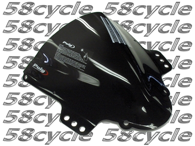 2005-2006 Suzuki GSXR1000 Dark Smoke Puig Racing Double Bubble Windshield / Windscreen (2072F)