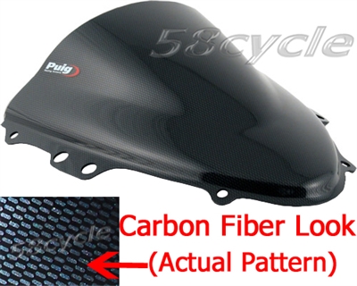 2004-2005 Suzuki GSXR600 Puig Racing Double Bubble Windshield / Windscreen (1655C) - Carbon Fiber Look