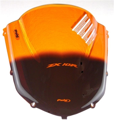 2004-2005 Kawasaki ZX10R Puig Racing Orange Double Bubble Windshield / Windscreen (1657T)