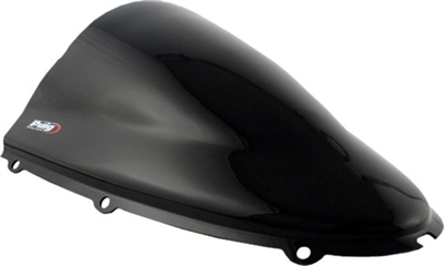 2006-2022 Kawasaki ZX14 Puig Racing Double Bubble Windshield / Windscreen (4057N) - Black - No Logo