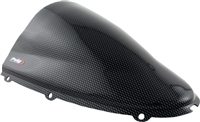 2006-2025 Kawasaki ZX14 Puig Racing Double Bubble Windshield / Windscreen (4057C) - Carbon Fiber Look