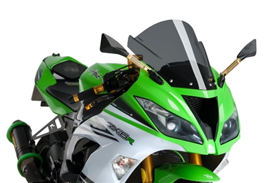 2008-2010 Kawasaki ZX10R Puig Z-Racing Double Bubble Windshield / Windscreen (3177F) - DARK SMOKE