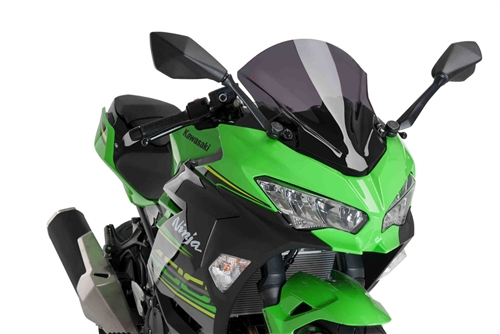 2018-2025 Kawasaki Ninja 400 Puig Z-Racing Double Bubble Windshield / Windscreen (9976F) - Dark Smoke