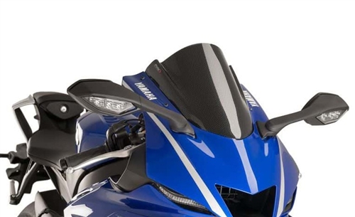 2015-2019 Yamaha R1 Puig Z-Racing Double Bubble Windshield / Windscreen (7648C) - Carbon Fiber Look