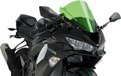 2009-2022 Kawasaki ZX6R Puig Z-Racing Double Bubble Windshield / Windscreen (3177V) - Green