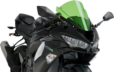 2009-2022 Kawasaki ZX6R Puig Z-Racing Double Bubble Windshield / Windscreen (3177V) - Green