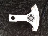 2003-2005 Yamaha R6 Polished Stainless Steel Swingarm Tag Bracket - Laser Engraved Tuning Fork Logo