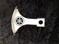 2004-2006 Yamaha R1 Polished Stainless Steel Swingarm Tag Bracket - Laser Engraved Tuning Fork Logo - Right Side Mount
