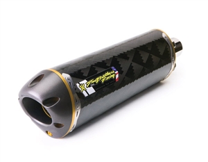 Suzuki 2007-2008 GSXR1000 Two Brothers Racing Dual Bolt (Flange) On Exhaust System Standard Gold Series M2 Carbon Fiber Canister (005-1780407DF)