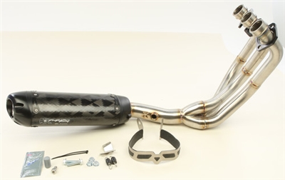 2014-2024 Yamaha FZ-09 / MT-09 Two Brothers Racing Full Exhaust System - S1R - BLACK Series - Carbon Fiber Canister (005-3790107-S1B)