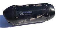 2008-2021 Yamaha R6 Two Brothers Cat Delete Slip-on Exhaust System - Typhoon - Oval Carbon Fiber (005-38502-TY)