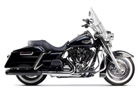 1995-2014 Harley Davidson FL Touring Two Brothers Comp-S Slip On Exhaust System Dual SS with Carbon Fiber End Cap - Ceramic Black (005-3870499D-B)
