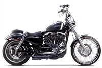 2004-2013 Harley Davidson Sportster Two Brothers Comp-S Full Exhaust System 2-1 SS with Carbon Fiber End Cap - Ceramic Black (005-4110199-B)