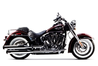 2005-2017 Harley Davidson Softail Deluxe / Slim Two Brothers Comp-S Slip-On Exhaust System Dual Chrome with Carbon Fiber End Cap (005-4140499D)