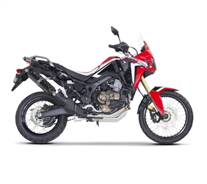 2017-2019 Honda Africa Twin Two Brothers Racing Slip On Exhaust System - S1R - BLACK Series - Carbon Fiber Canister (005-4520407-S1B)