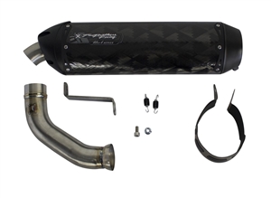 2016-2024 CanAm Spyder F3T (F3-T) / (F3 Limited) Two Brothers Racing Slip On Exhaust System - S1R - BLACK Series - Carbon Fiber Canister (005-4660407-S1B)