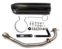 2016-2021 Yamaha Zuma 125 Two Brothers Full Exhaust System - Hurricane - Round Carbon Fiber (005-52501-HU)