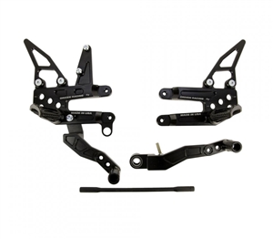 2009-2015 Suzuki GSXR1000 Driven TT Rear Sets - Black (DRP-714-BK)