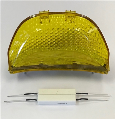 Clear Alternatives 2004-2007 Honda CBR1000RR Yellow LED Rear Brake Tail Light with Integrated Signals (CTL-0062-IT-Y)