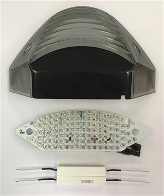 Clear Alternatives 2004-2006 Honda 599 Smoke Tail Light Lens and LED Board with Integrated Signals (CTL-0047-IT-S)