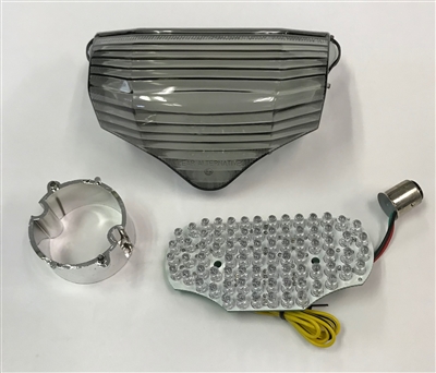 Clear Alternatives 2004-2009 Yamaha FZ6 SMOKE Tail Light Lens Cover and LED Board with Integrated Signals (CTL-0077-IT-S)