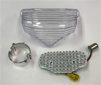 Clear Alternatives 2004-2009 Yamaha FZ6 Clear Tail Light Lens Cover and LED Board with Integrated Signals (CTL-0077-IT)
