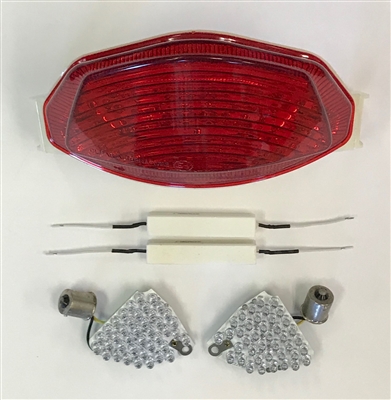 Clear Alternatives 2005-2006 Suzuki GSXR1000 Red Tail Light with Integrated Signals & LED Turn Signal Boards (CTL-0082-IT-R)